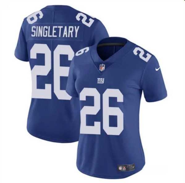 Women%27s New York Giants #26 Devin Singletary Blue Vapor Stitched Jersey Dzhi